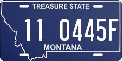 MT license plate 110445F