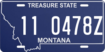 MT license plate 110478Z