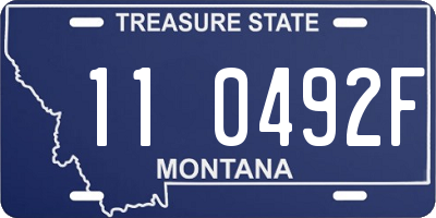 MT license plate 110492F