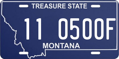 MT license plate 110500F