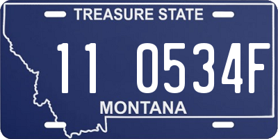 MT license plate 110534F