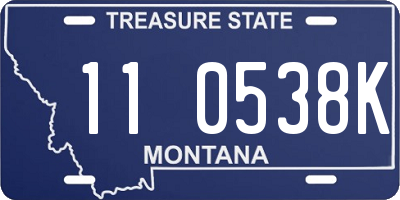 MT license plate 110538K