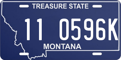 MT license plate 110596K