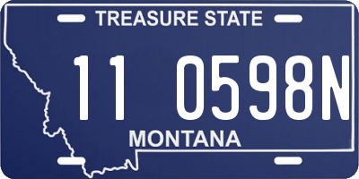 MT license plate 110598N