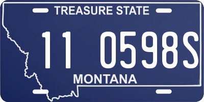 MT license plate 110598S