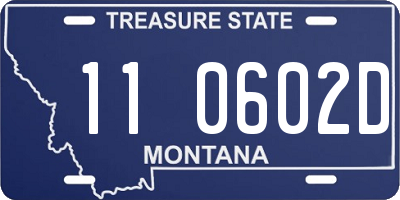 MT license plate 110602D