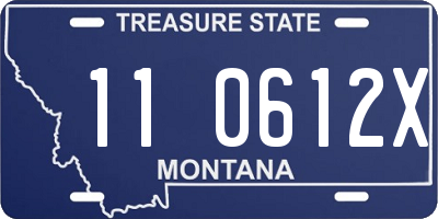 MT license plate 110612X