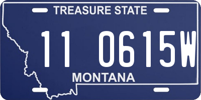MT license plate 110615W