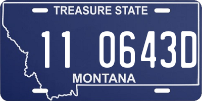 MT license plate 110643D