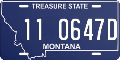 MT license plate 110647D