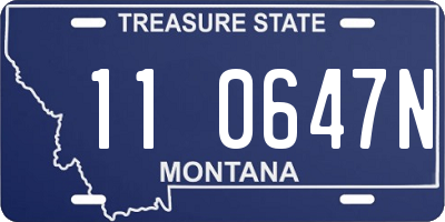 MT license plate 110647N