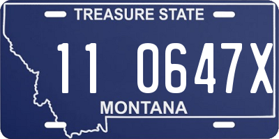 MT license plate 110647X