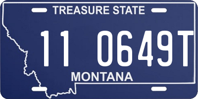 MT license plate 110649T