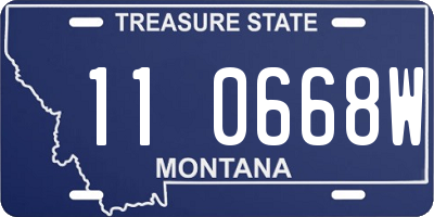 MT license plate 110668W