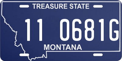 MT license plate 110681G