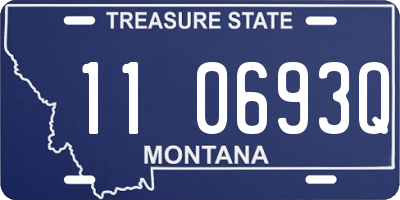 MT license plate 110693Q