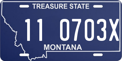 MT license plate 110703X