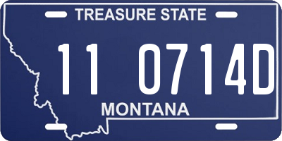 MT license plate 110714D