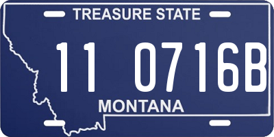 MT license plate 110716B