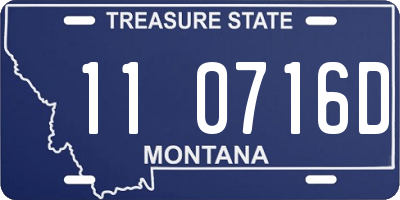MT license plate 110716D