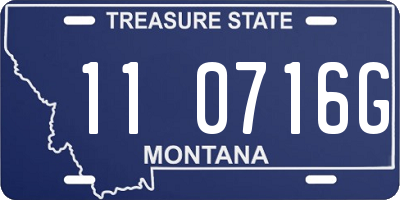 MT license plate 110716G