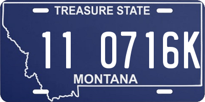 MT license plate 110716K