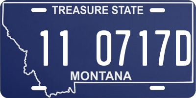 MT license plate 110717D