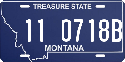 MT license plate 110718B