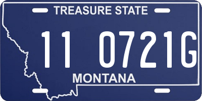 MT license plate 110721G