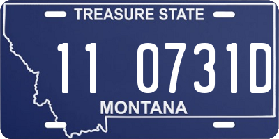 MT license plate 110731D