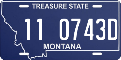 MT license plate 110743D