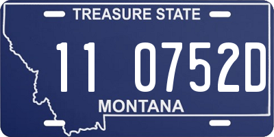 MT license plate 110752D