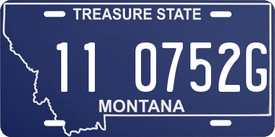 MT license plate 110752G