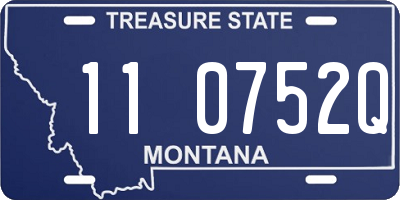 MT license plate 110752Q