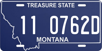 MT license plate 110762D