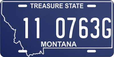 MT license plate 110763G