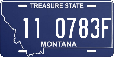 MT license plate 110783F