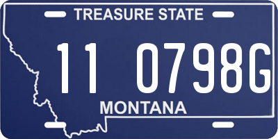 MT license plate 110798G