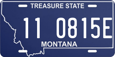 MT license plate 110815E