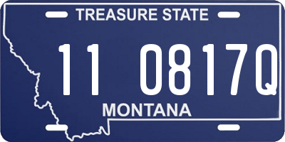 MT license plate 110817Q