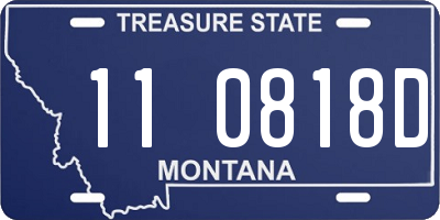 MT license plate 110818D