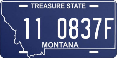 MT license plate 110837F