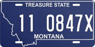 MT license plate 110847X