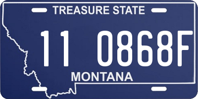 MT license plate 110868F