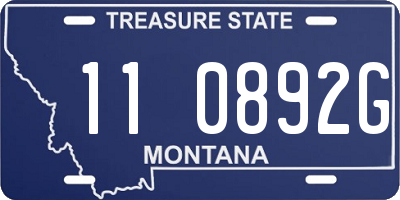 MT license plate 110892G