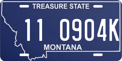 MT license plate 110904K