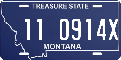 MT license plate 110914X