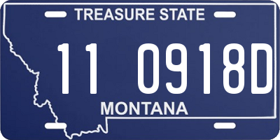 MT license plate 110918D