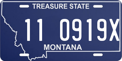 MT license plate 110919X