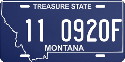 MT license plate 110920F